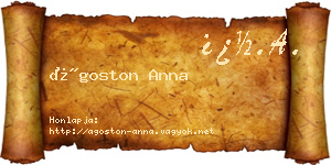 Ágoston Anna névjegykártya